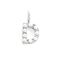 silver pearly buchstaben charm mini