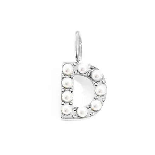 silver pearly buchstaben charm mini