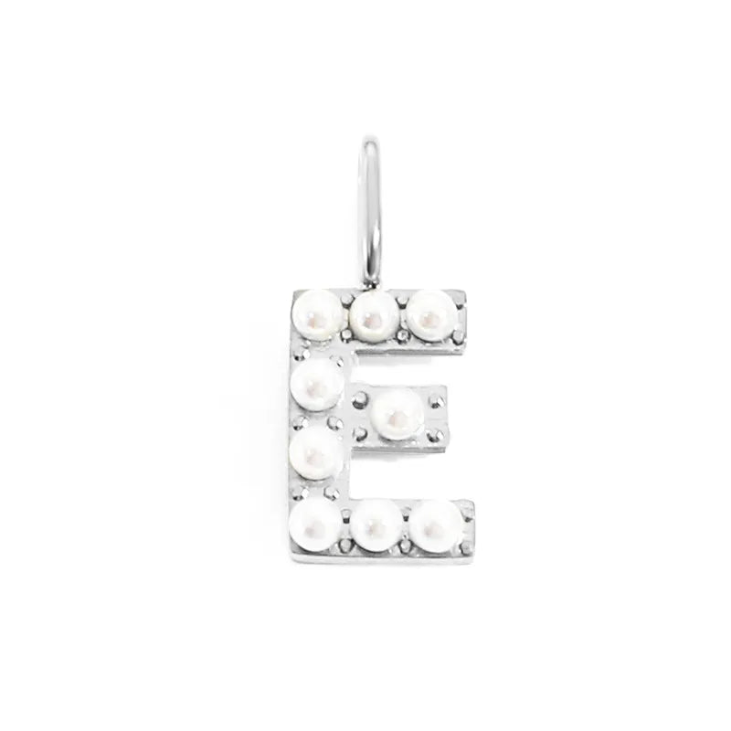 silver pearly buchstaben charm mini