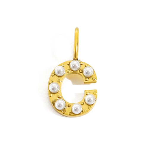 golden pearly buchstaben charm mini