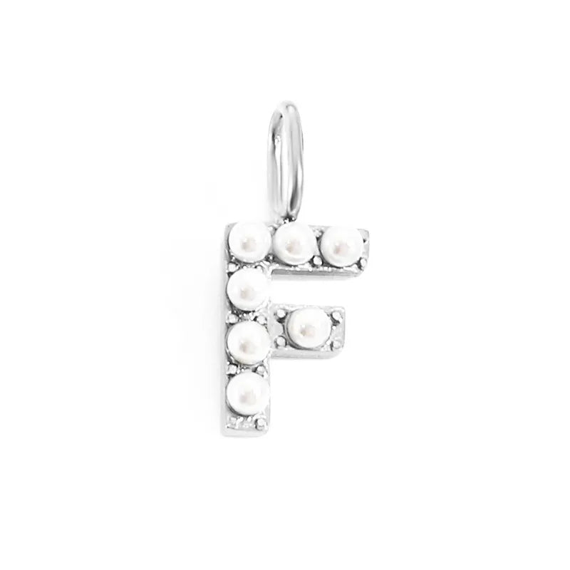 silver pearly buchstaben charm mini
