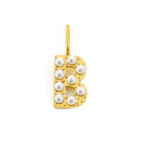golden pearly buchstaben charm mini