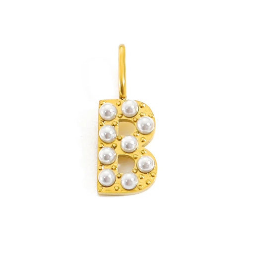 golden pearly buchstaben charm mini