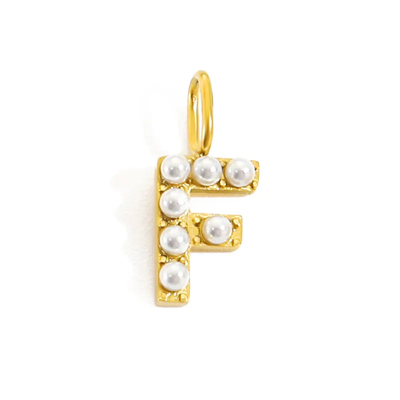 golden pearly buchstaben charm mini