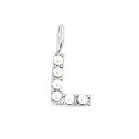 silver pearly buchstaben charm mini
