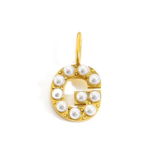golden pearly buchstaben charm mini