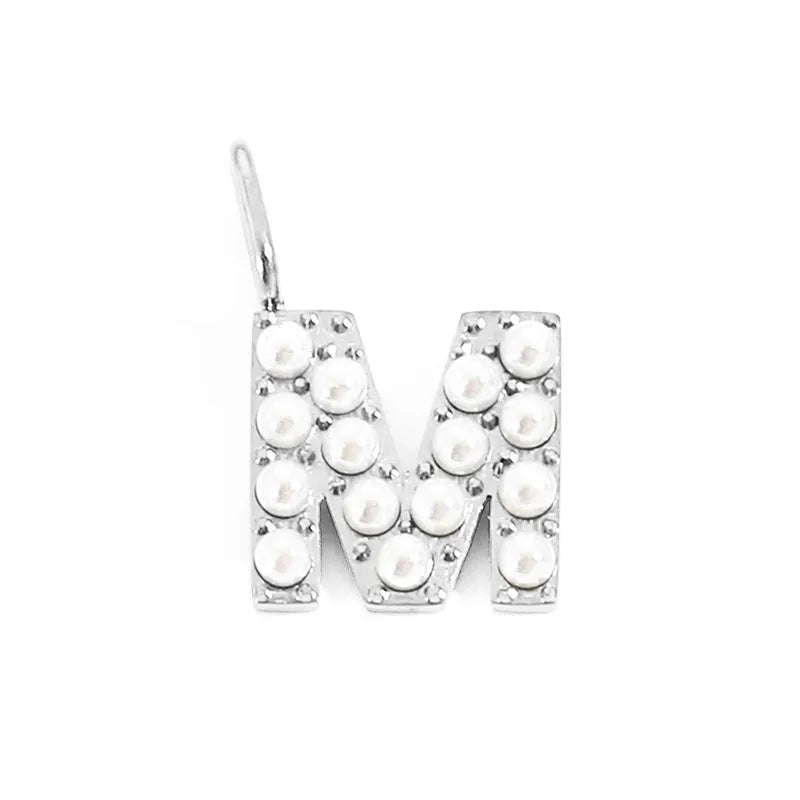 silver pearly buchstaben charm mini