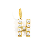 golden pearly buchstaben charm mini