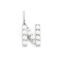 silver pearly buchstaben charm mini