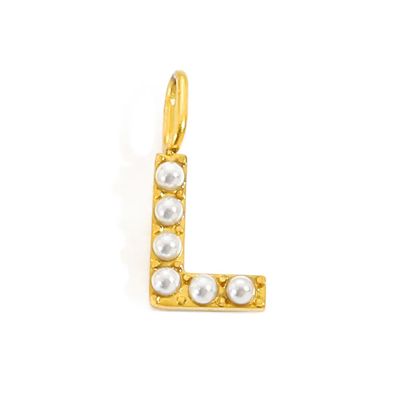 golden pearly buchstaben charm mini
