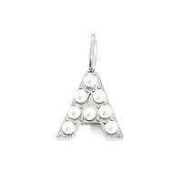 silver pearly buchstaben charm mini
