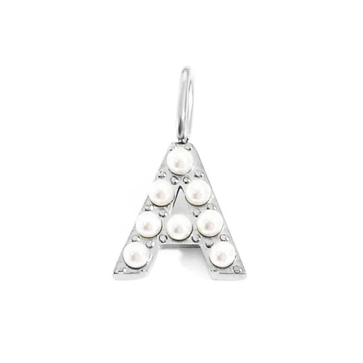 silver pearly buchstaben charm mini