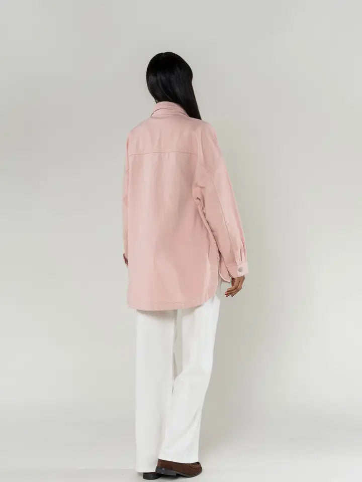 jeansjacke oversized | rosa
