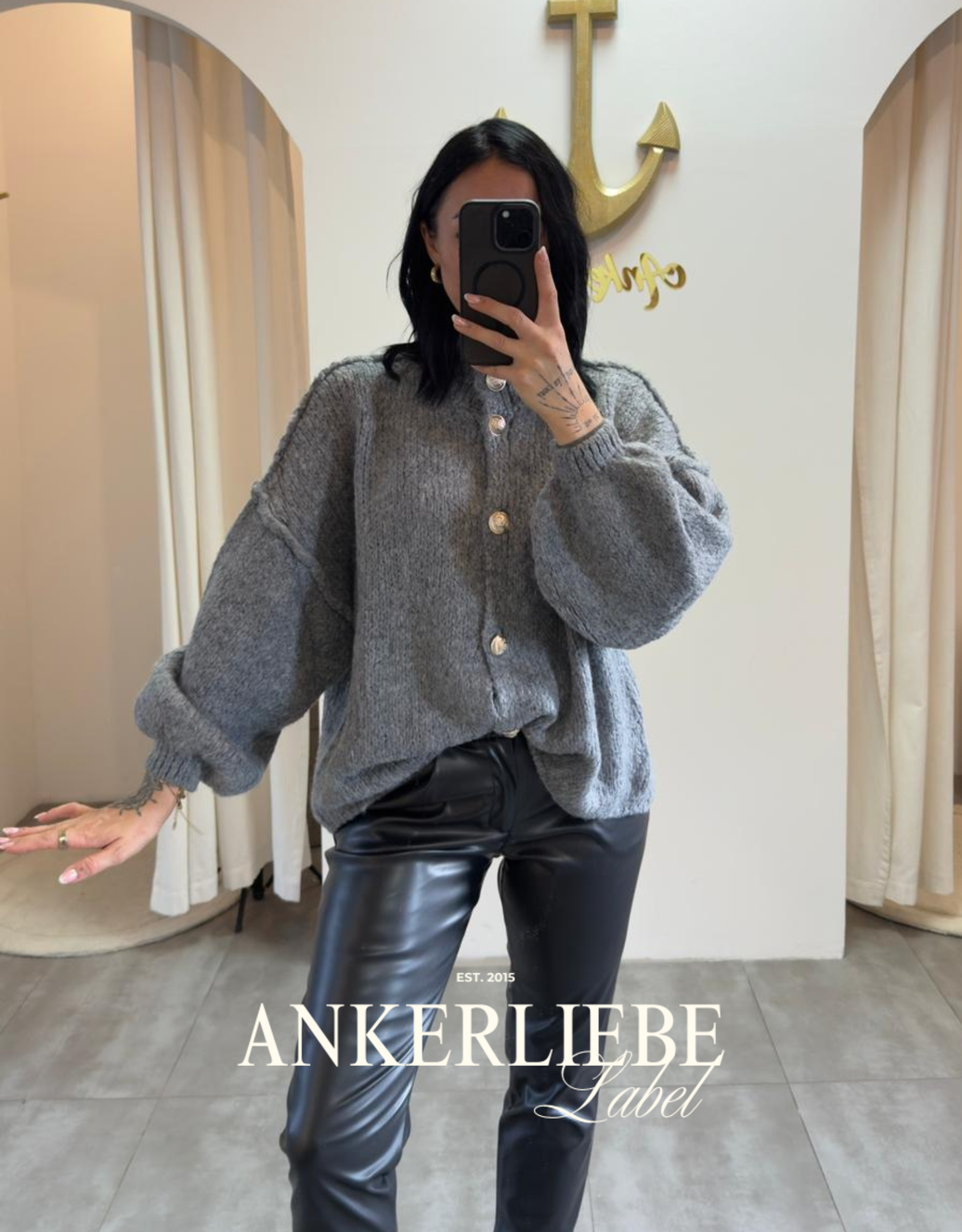 basic amira dunkelgrau | wollweste