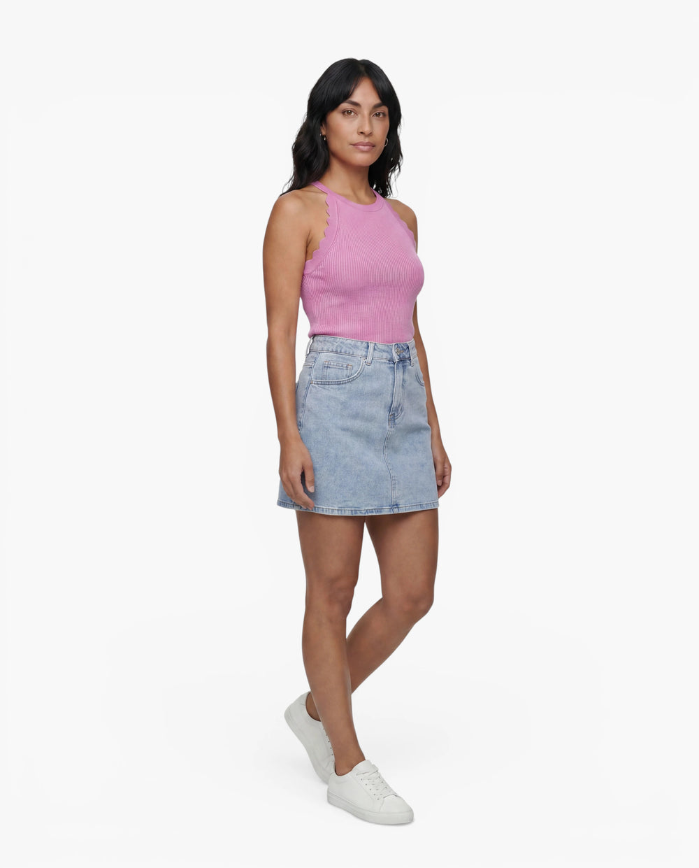soft denim rock high waist | summer blue