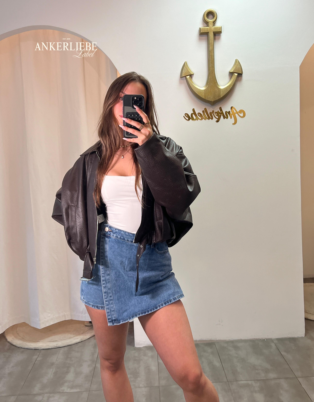 denim skort