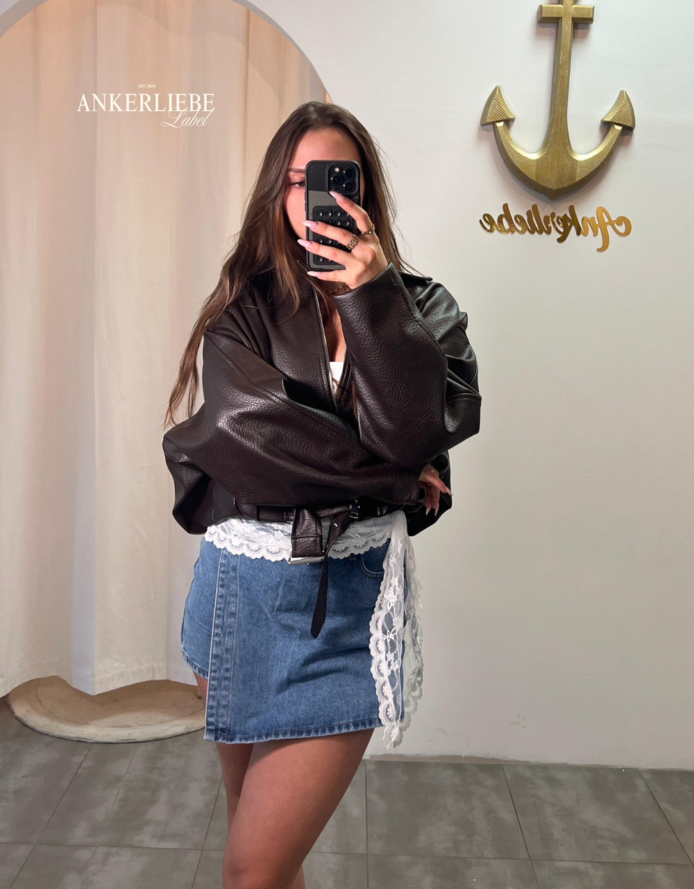 denim skort