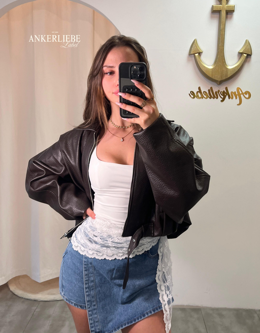 denim skort