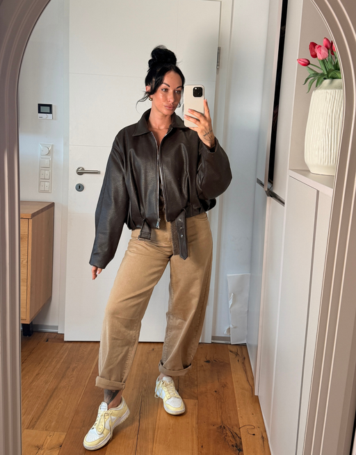 ballon lederjacke vegan | schoko