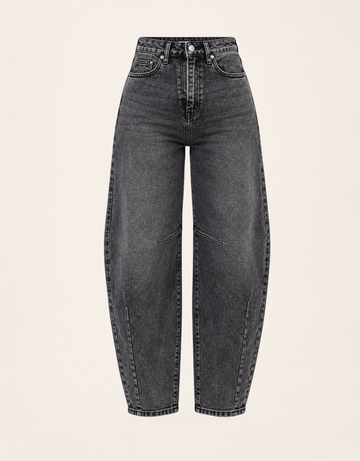 high rise ballon jean | washed grey