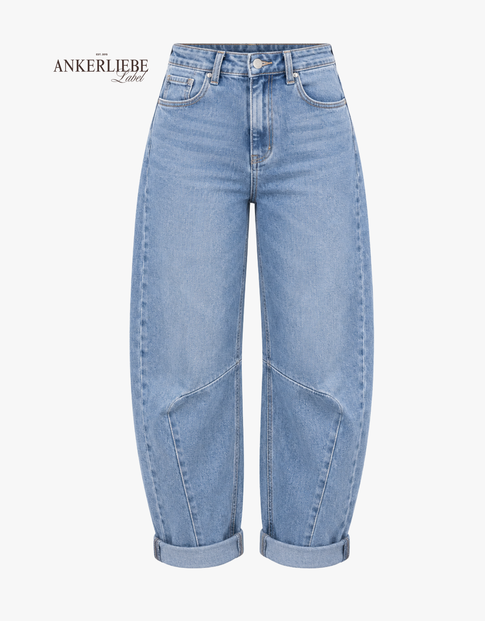 high rise ballon jean | washed blue