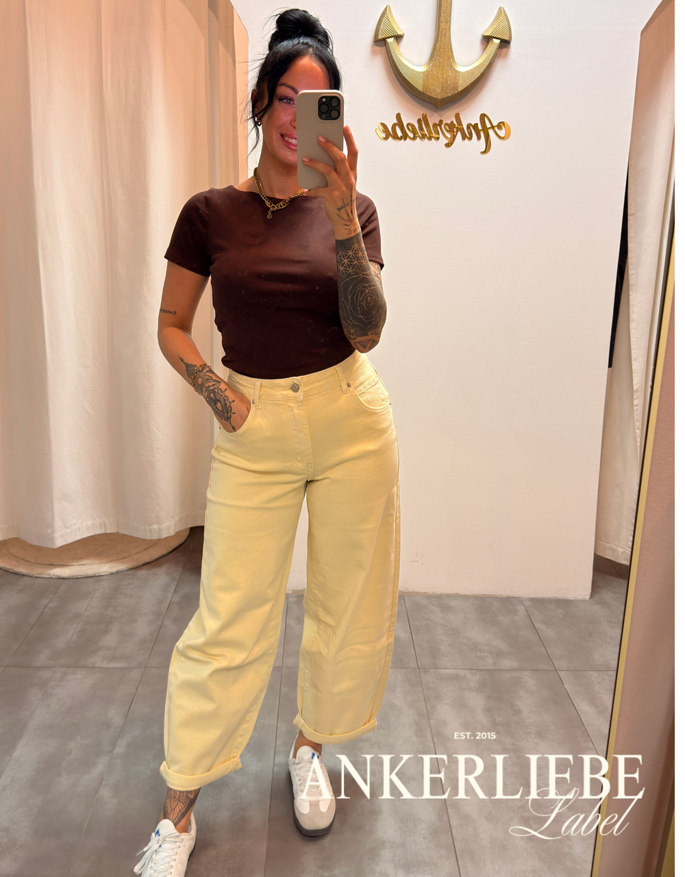 soft denim ballon jean | butter yellow