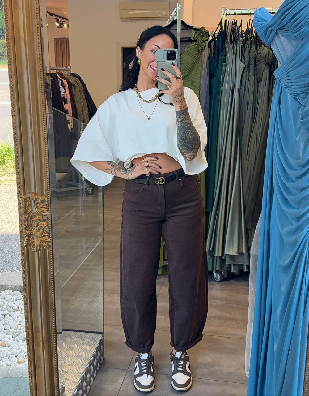 soft denim ballon jean | chocolate denim