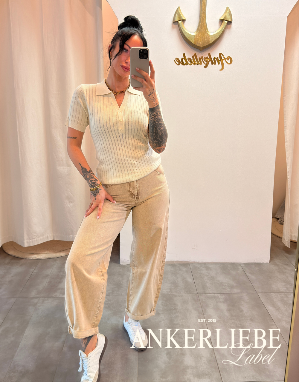 soft denim ballon jean | taupe