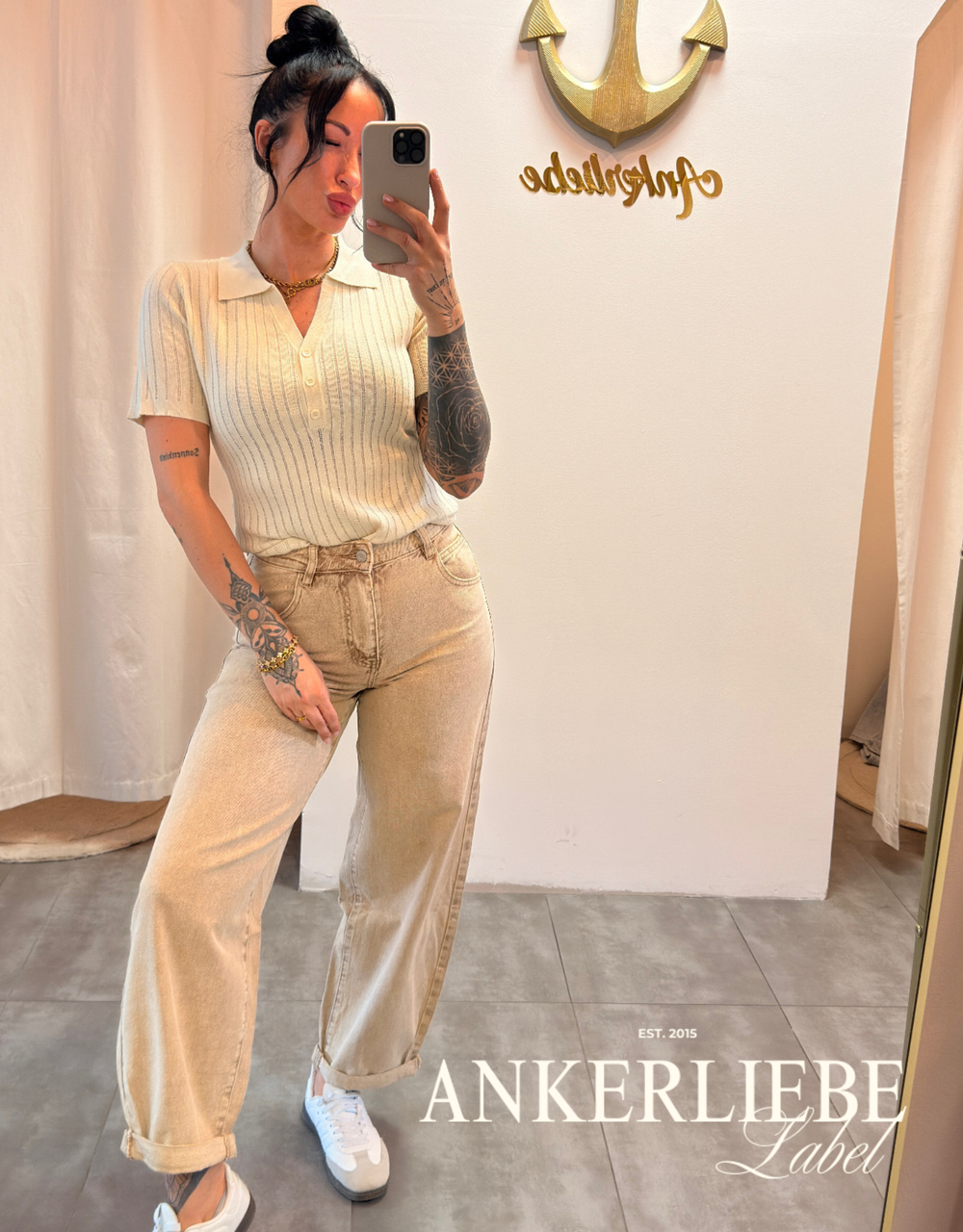 soft denim ballon jean | taupe