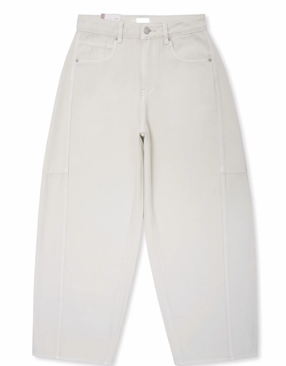 soft denim barrel jean | creme