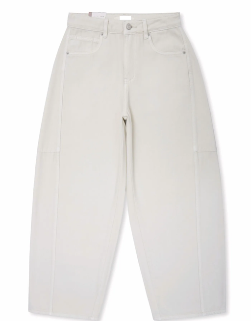 soft denim barrel jean | creme