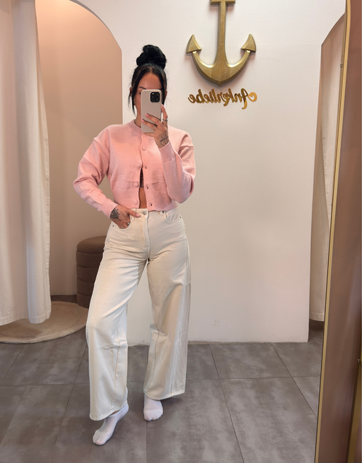 soft denim barrel jean | creme