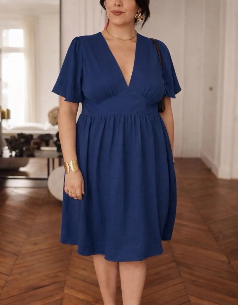 sommerkleid marineblau  | curvy