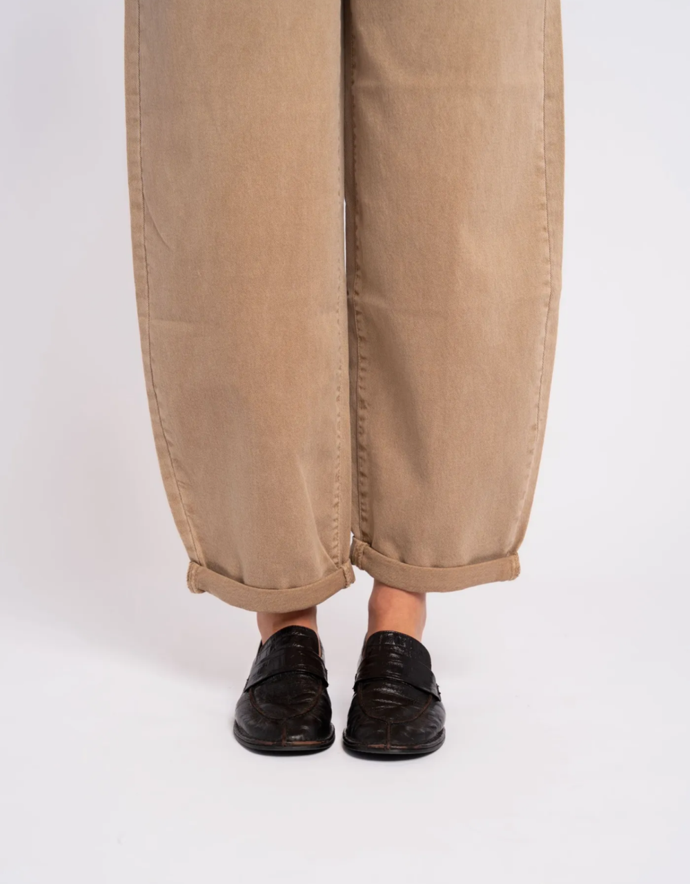 soft denim ballon jean | beige