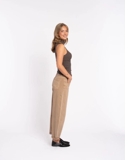soft denim ballon jean | beige