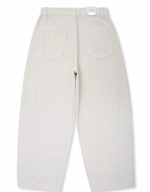 soft denim barrel jean | creme