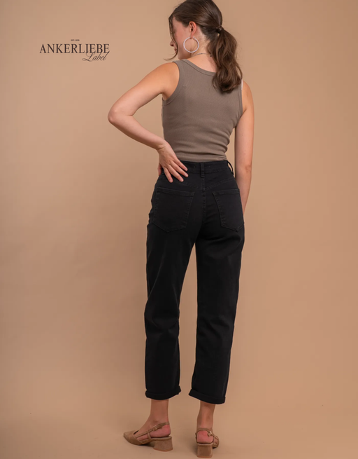 mom jean perfect black | soft denim