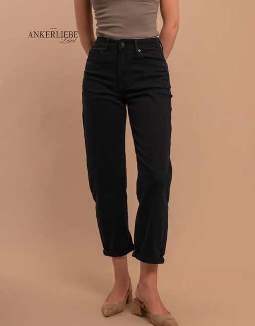 mom jean perfect black | soft denim