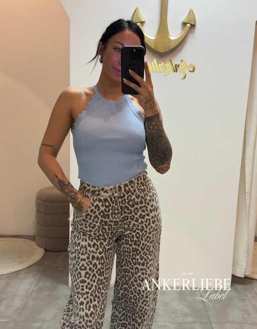 rib top lacelook | hellblau