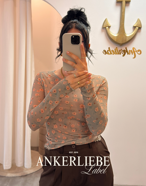 mesh shirt langarm blumen
