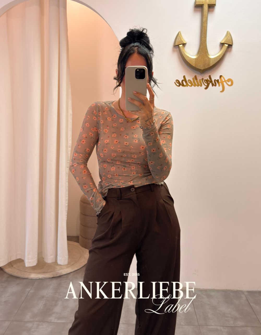 mesh shirt langarm blumen