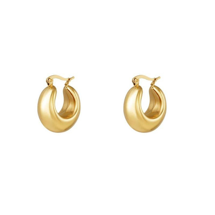 goldene Creolen bold twist aus Edelstahl