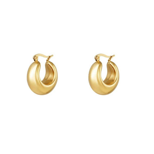 goldene Creolen bold twist aus Edelstahl