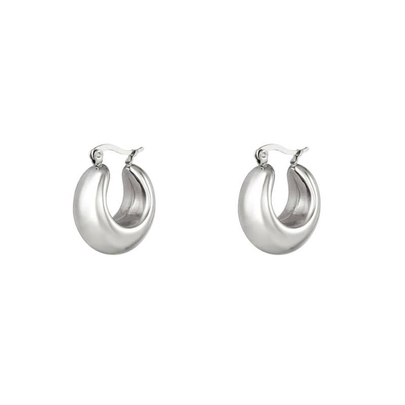 silberne Edelstahl-Hoops bold twist