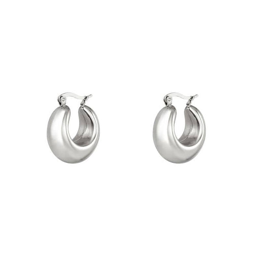 silberne Edelstahl-Hoops bold twist