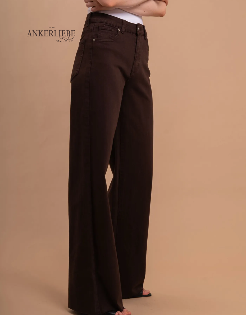 extra long wide leg choco | soft denim
