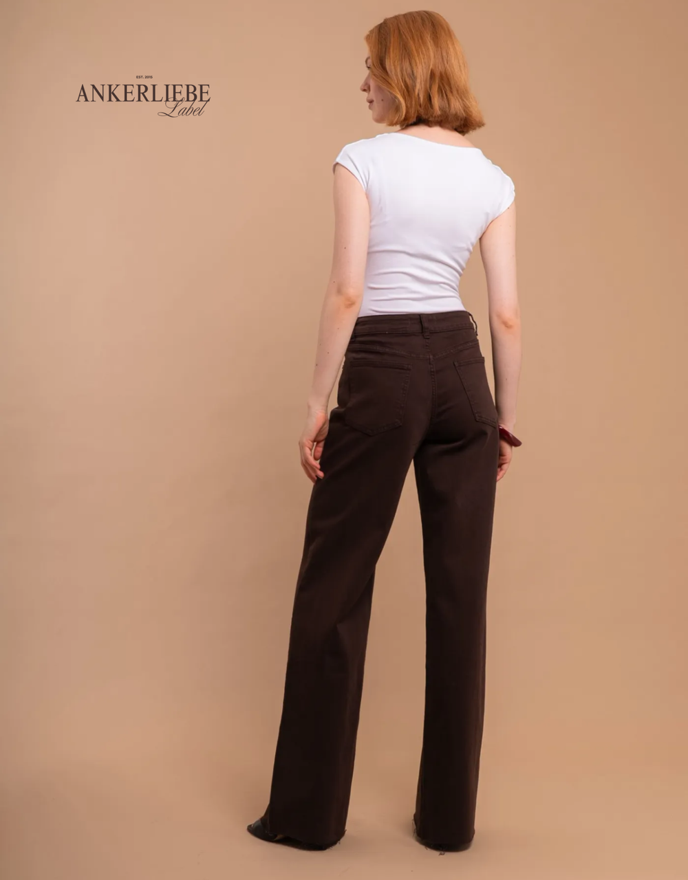 extra long wide leg choco | soft denim