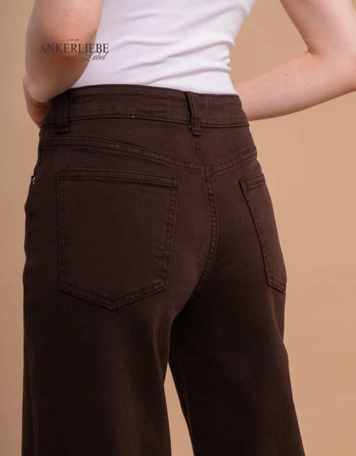 extra long wide leg choco | soft denim