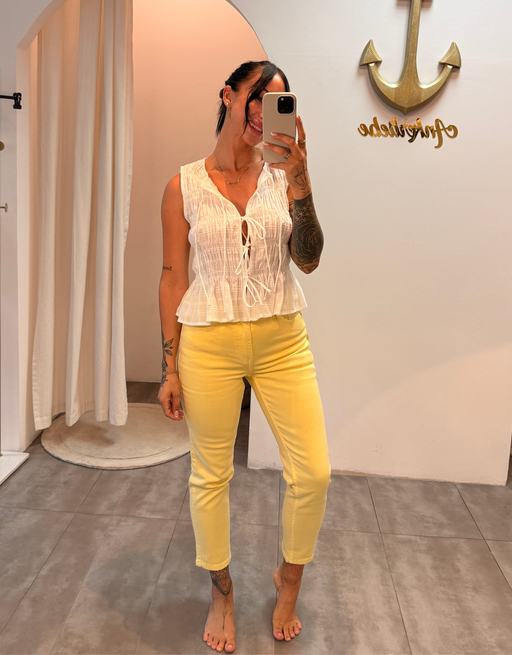 mom jean stretch | butteryellow