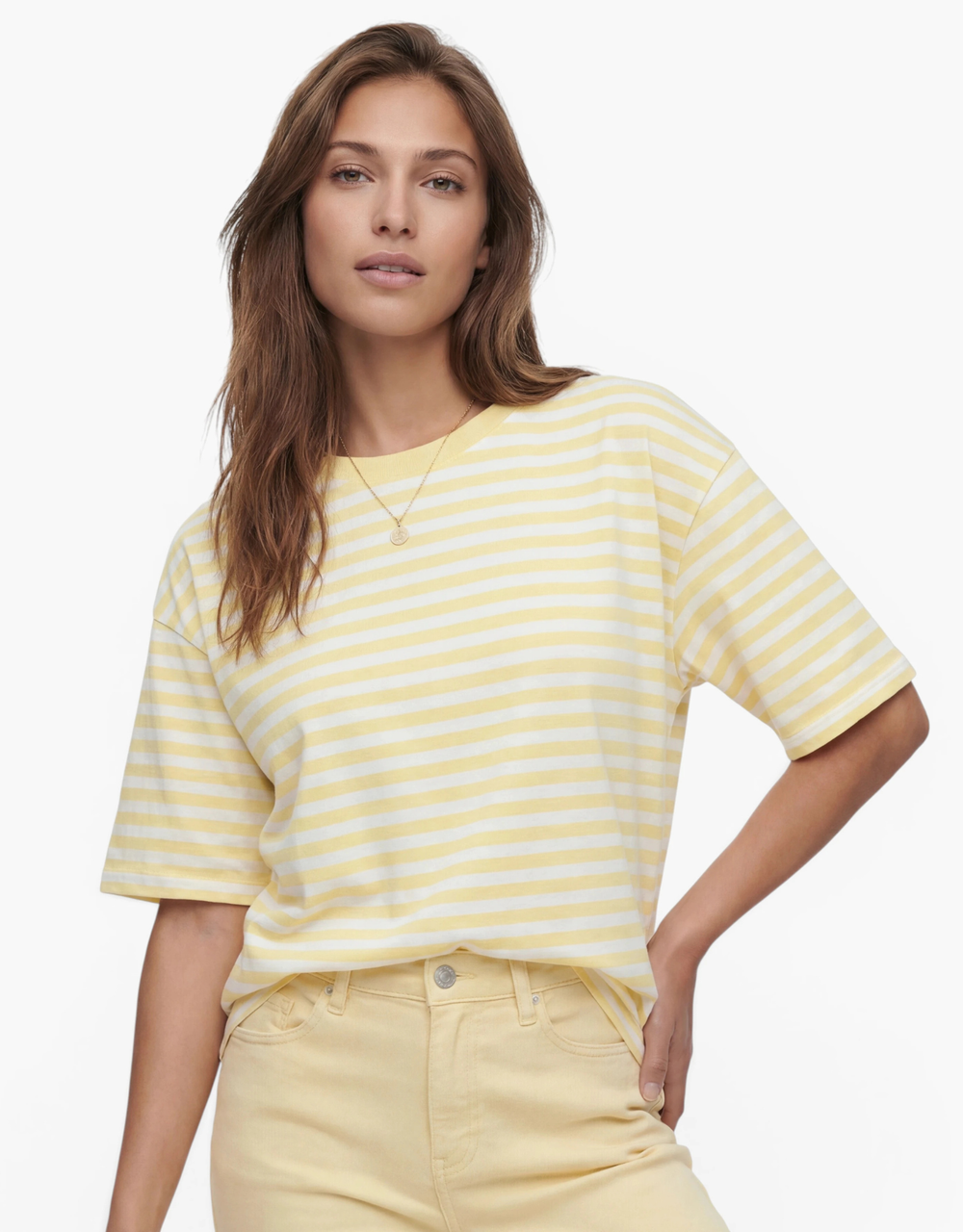 gestreiftes oversize shirt  | butteryellow